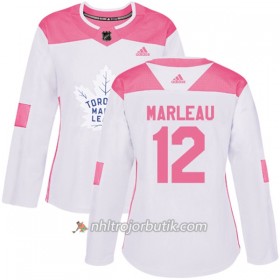 Dame Ishockey Toronto Maple Leafs Tröja Patrick Marleau 12 Adidas 2017-2018 Vit Rosa Fashion Authentic